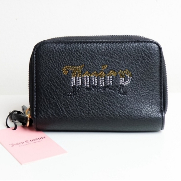 🔹️Juicy Couture🔹️ black  breaking the rules double medium zip around wallet - Picture 1 of 6